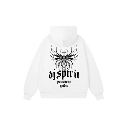 Three-dimensional spider graffiti hoodies