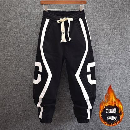 C-shaped sweatpants loose leg-tie