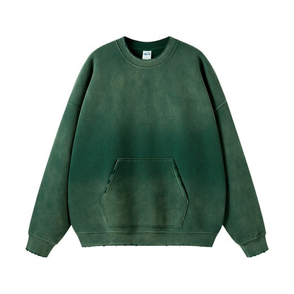 Chapais Wash Spray Dye Worn Round Neck Unisex Oversize