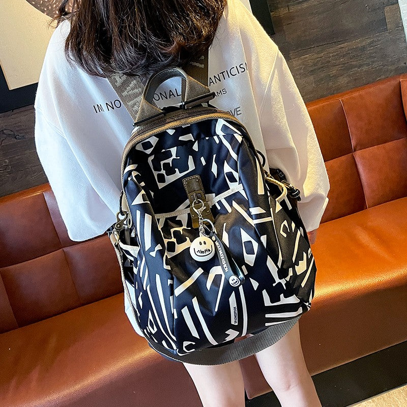 Printed large capacity travel backpack