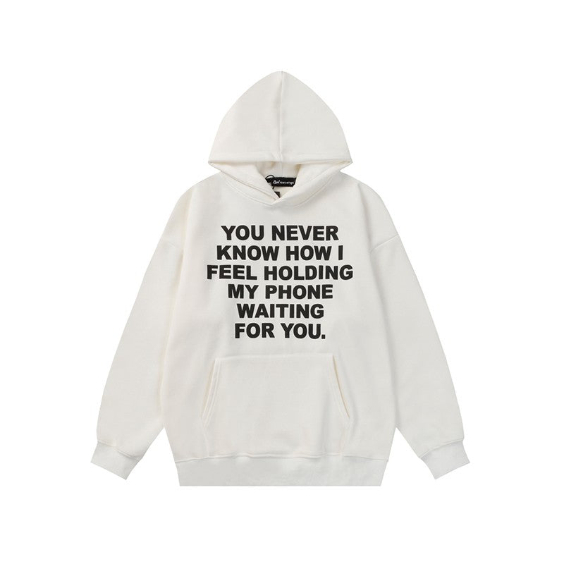 waiting hoodies vibe loose fit unisex