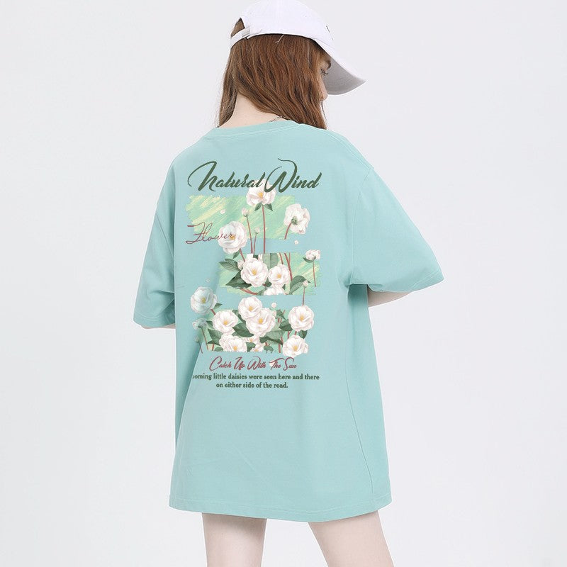 T-shirt summer pure cotton half sleeved