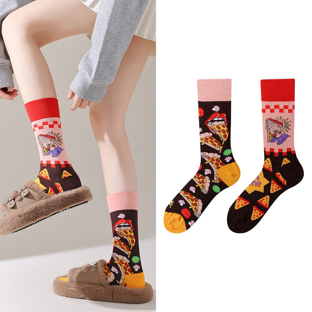 Trendy socks original men and women cartoon creative middle tube cotton socks