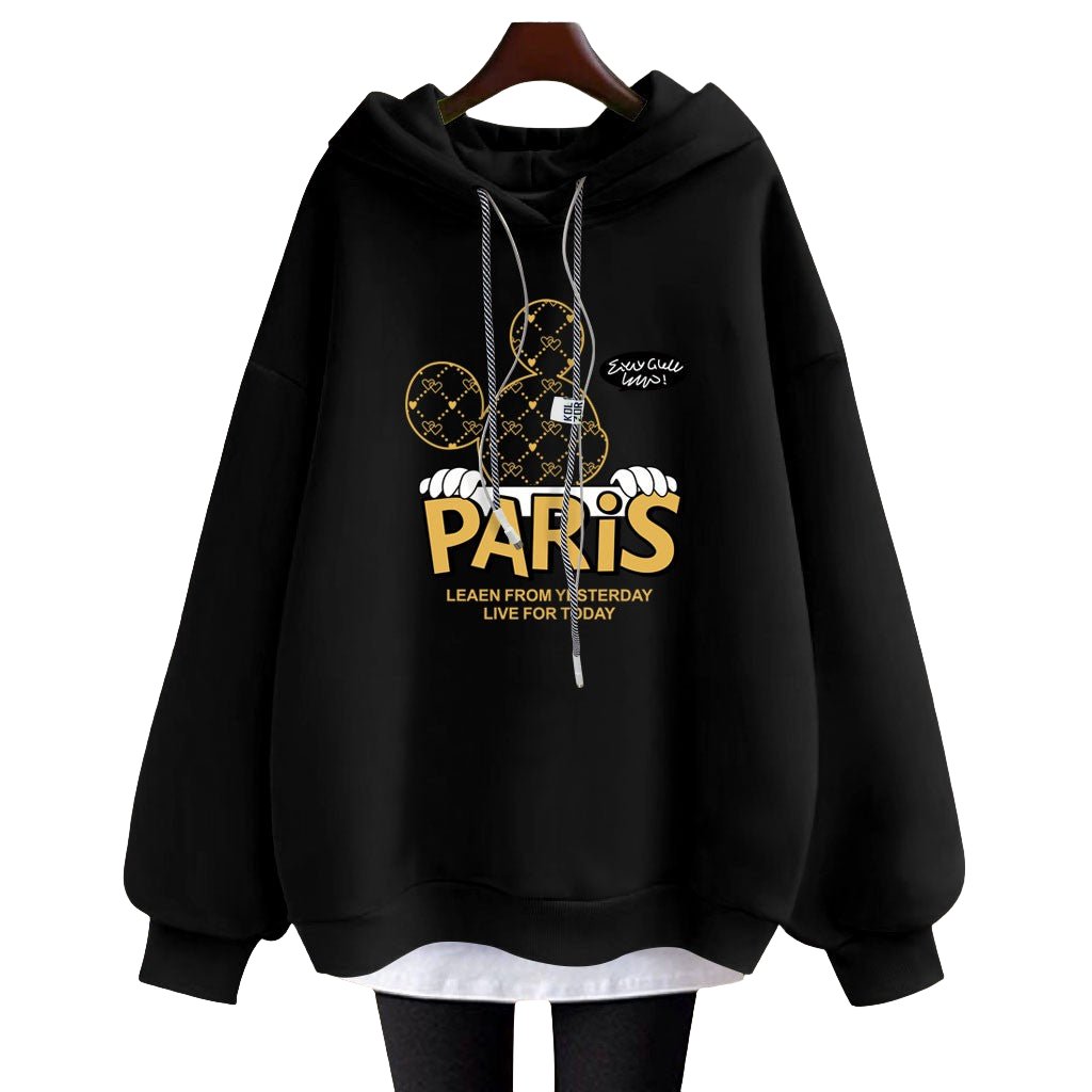 Hoodies cartoon letter mid-length jacket