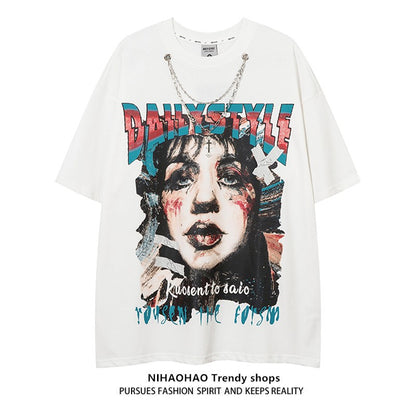 T-shirts character printed unisex sleeve T-shirt oversize