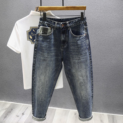 High end Jeans Men's Casual Loose Straight Leg Pants