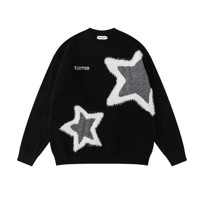 Unisex roasted chestnuts star couple pullover sweater