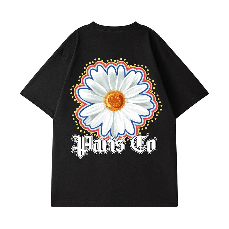 Chic Sunflower T-shirt Daisy Short Sleeve Unisex Oversize Tee