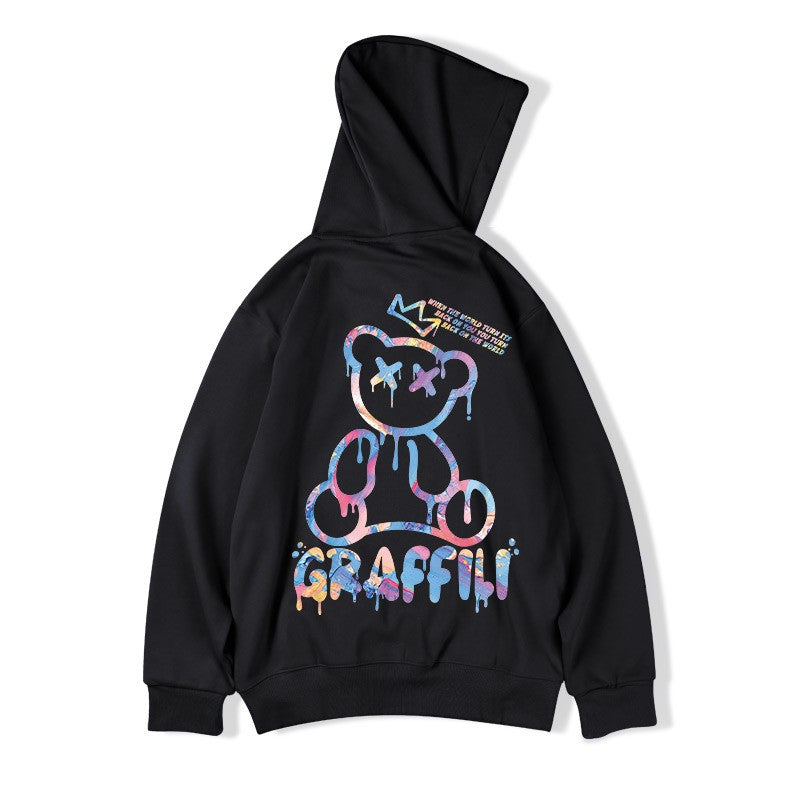 Hoodies oversize hooded sweatshirt unisex bear couple hoodies