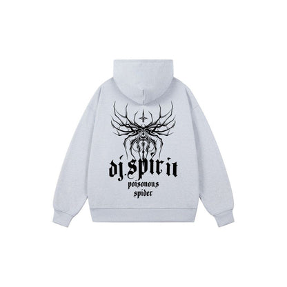 Three-dimensional spider graffiti hoodies