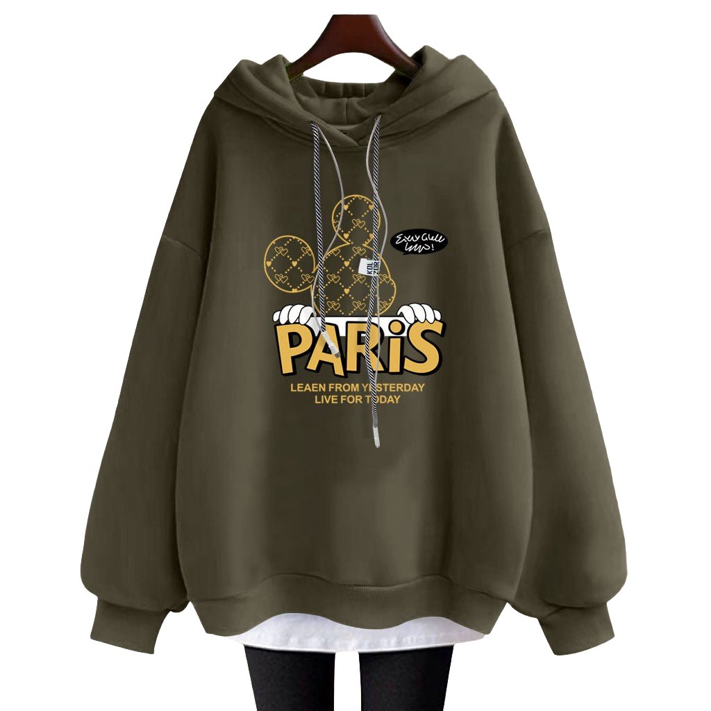 Hoodies cartoon letter mid-length jacket