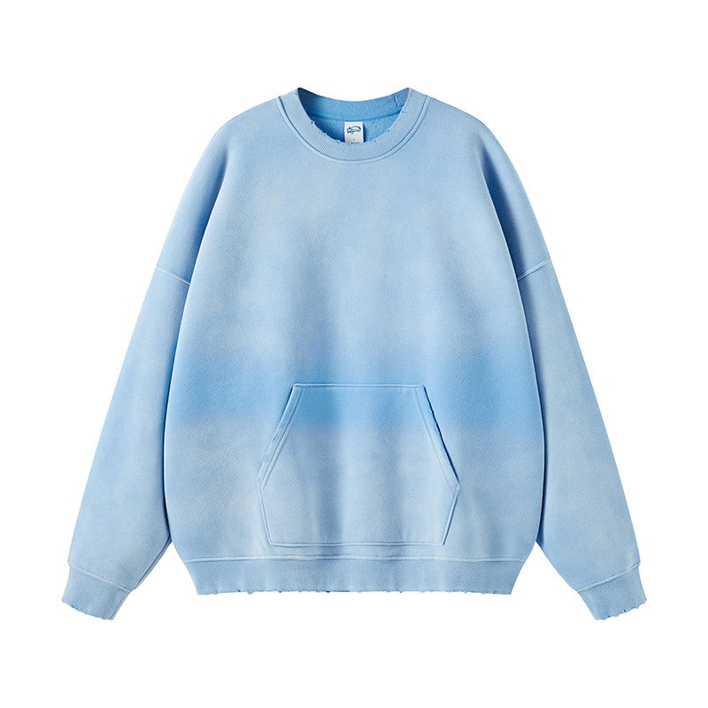 Chapais Wash Spray Dye Worn Round Neck Unisex Oversize