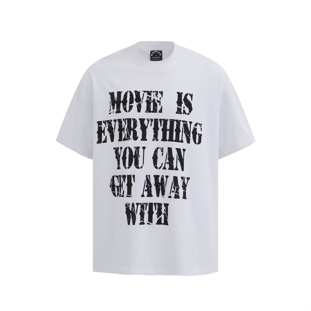 Motivational quotes T-shirt basic men and women summer round neck top