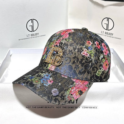 Graffiti Water Diamond Hat Flower Sunscreen Elegant Baseball Hat