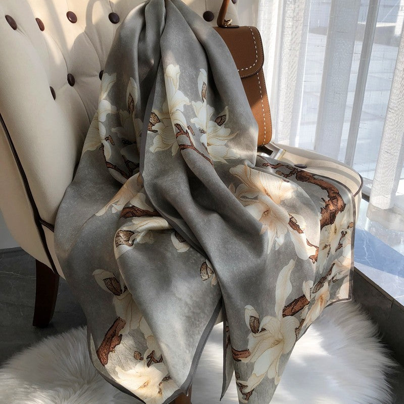 French Satin Silk Scarf Women's Fashionable Scarf