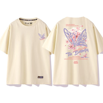 Original design loose half-sleeved butterfly T-shirt