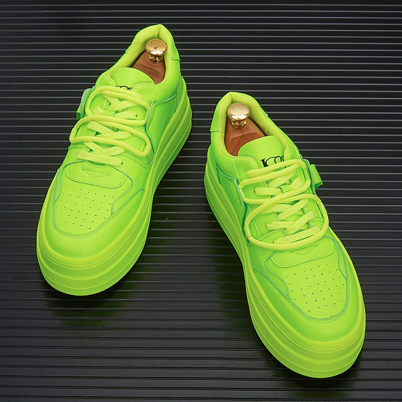 Night club trendy shoes fluorescent green sneakers