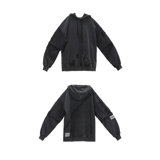 Dark gray trendy unisex sweatshirt set