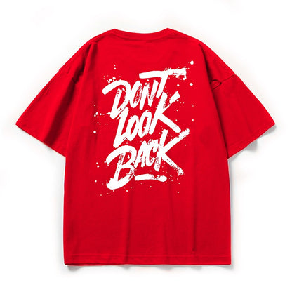 Dont Look Back hip-hop style casual letter T-shirt large