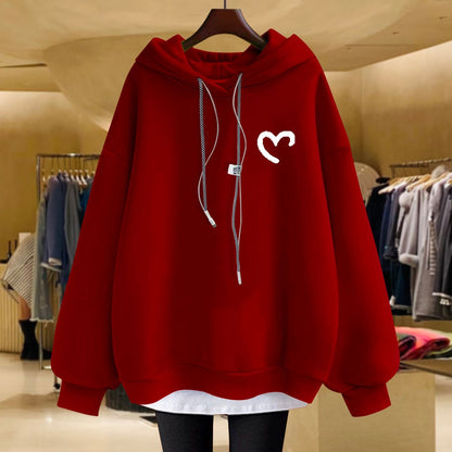 Hooded hoodie women's winter top