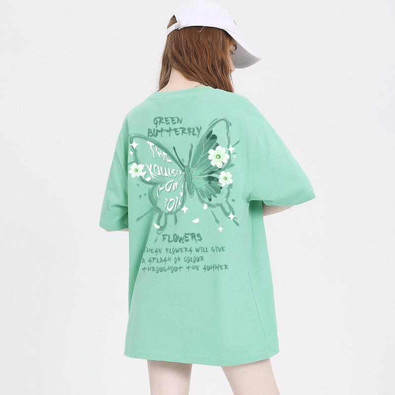 Dopamine T-shirts Oversize Butterfly Print T-Shirt For Women