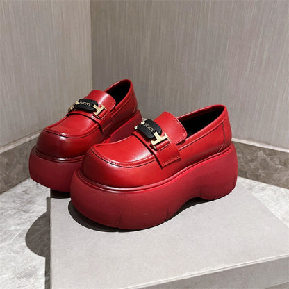 Big toe red loafers high gothic shoes