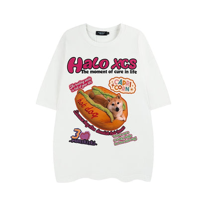 Hot Dog Trendy Retro Unisex Fun Oversize T-shirt