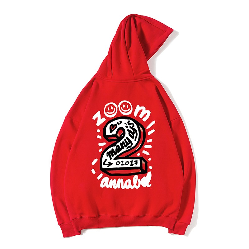 Winter men's graffiti hip-hop hooded sweatshirt street red trend large size street dance loose fit