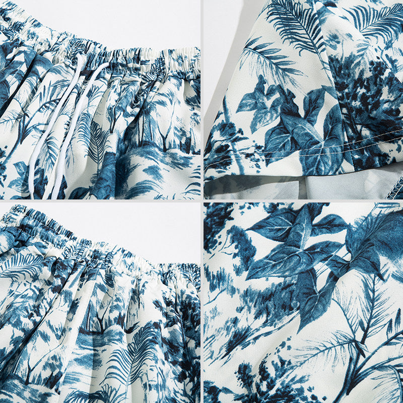 Beach printed men's summer loose casual short pants