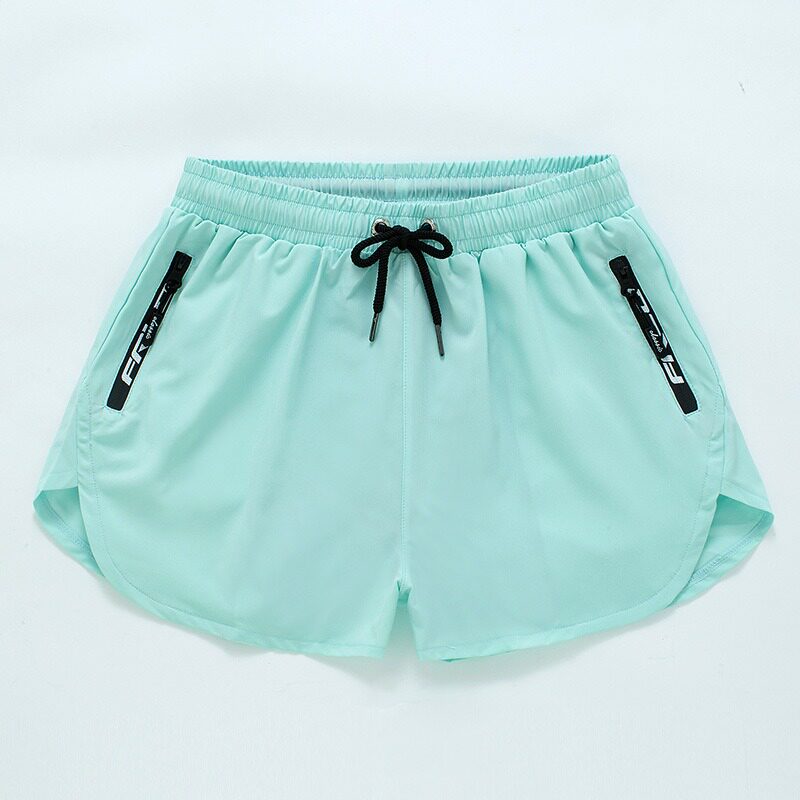 Avocado green beach pants men's with lined double layer stretch shorts