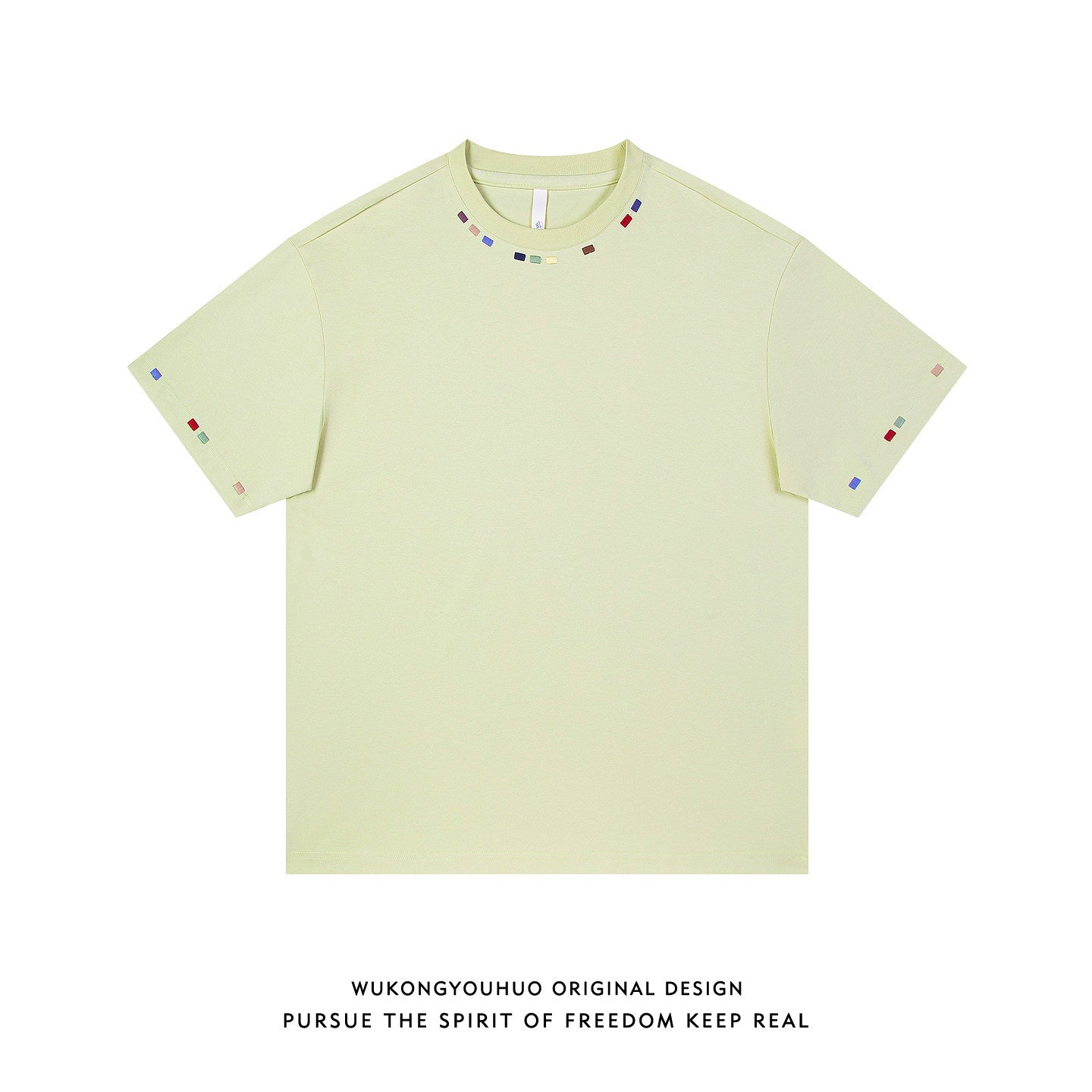 Hip-hop embroidery crew neck short-sleeved T-shirt men's half-sleeved tee