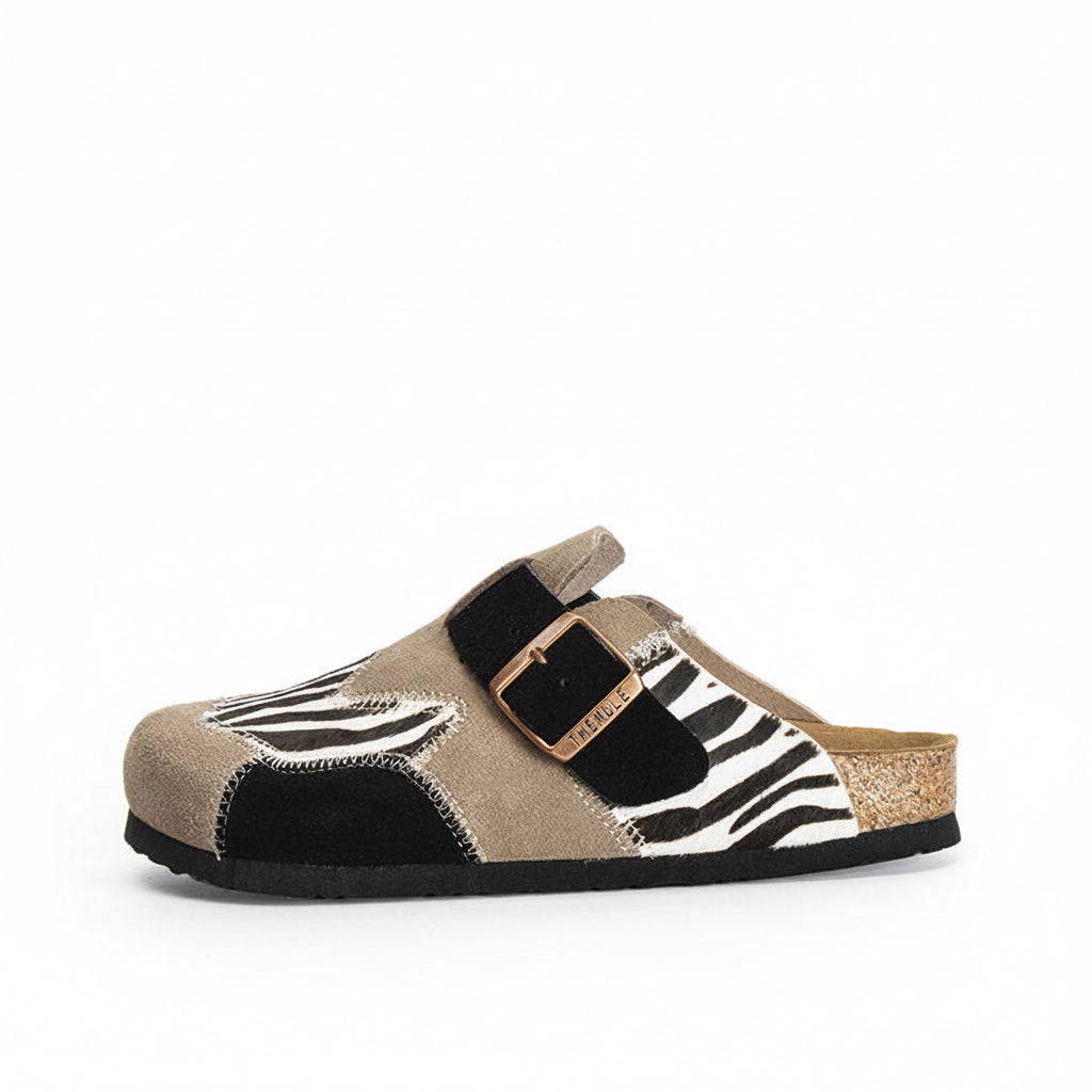 LEATHER TOE PLATFORM SLIPPERS