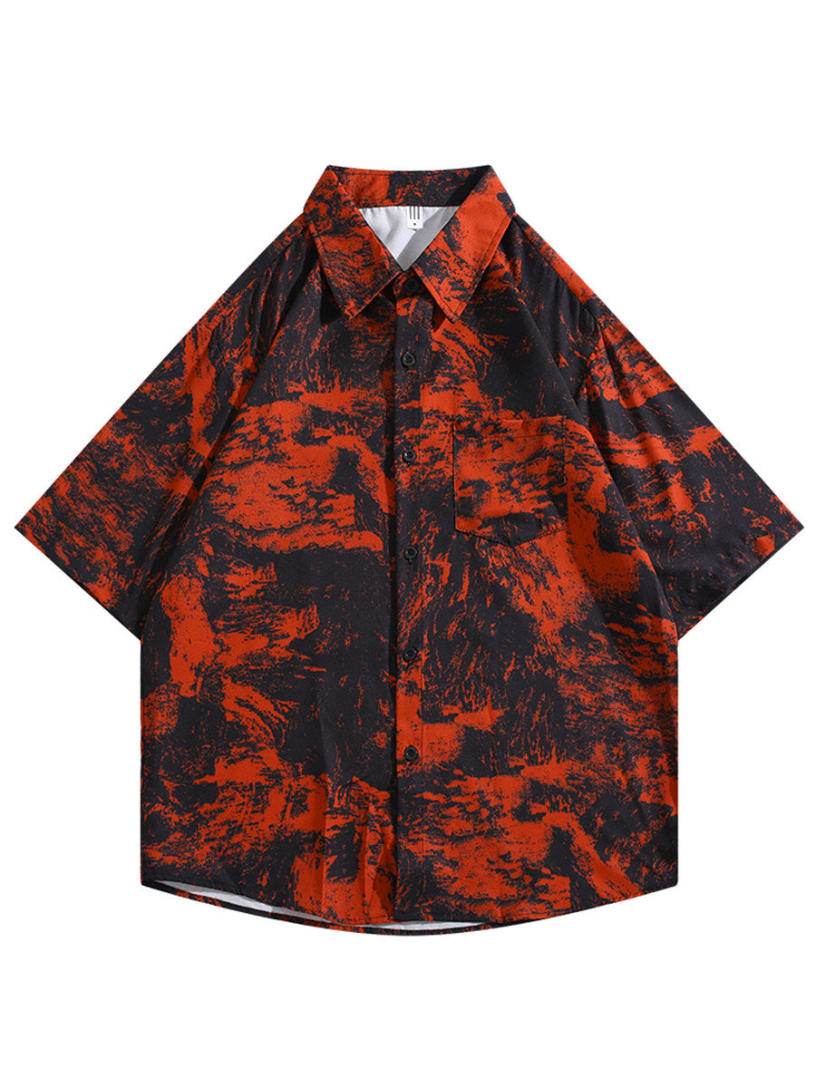 Graffiti Shirt Men's Short Sleeve Top