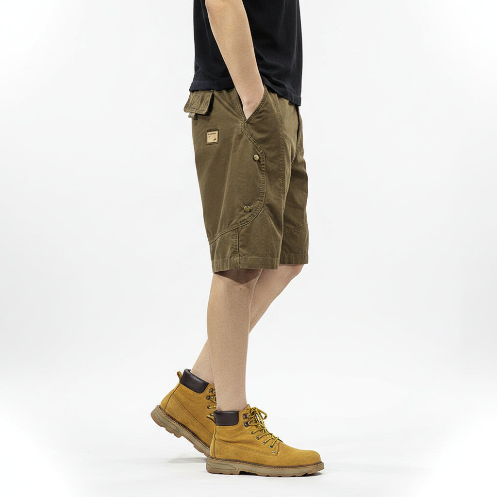 Men cargo army green short summer pants