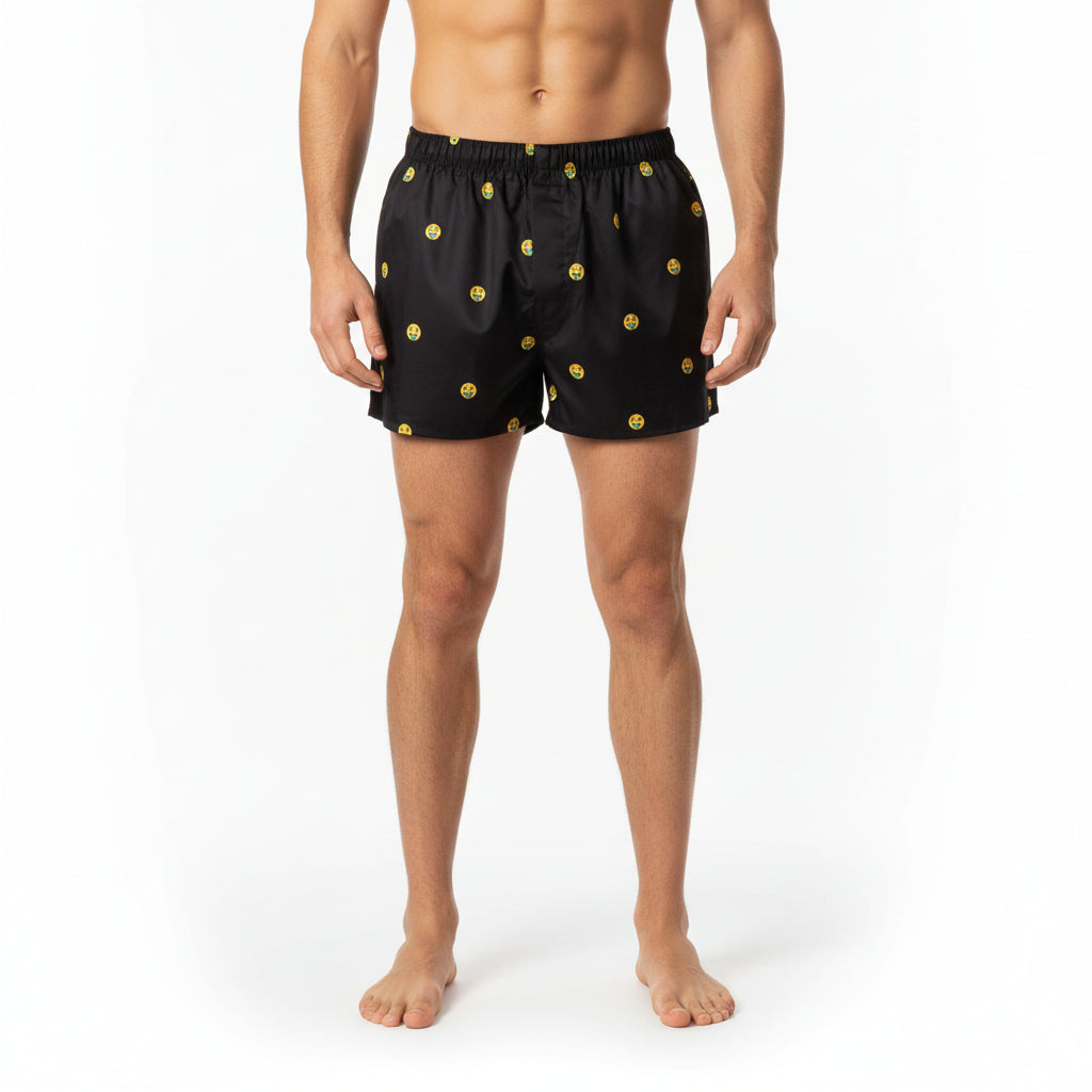 Smiley face men boxers beach summer shorts