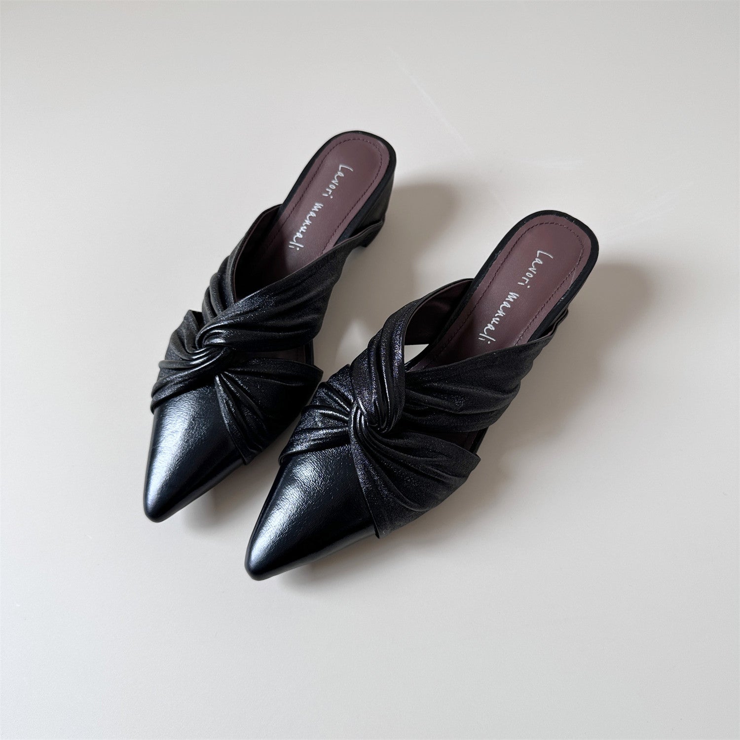 Flip on leather high heel cross-flipped sandals