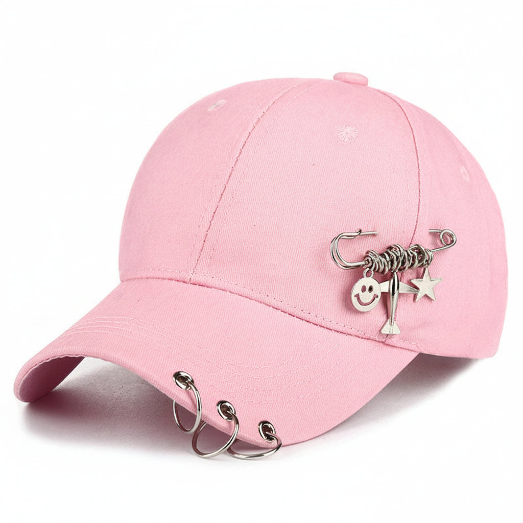 Sleek peaked black cap