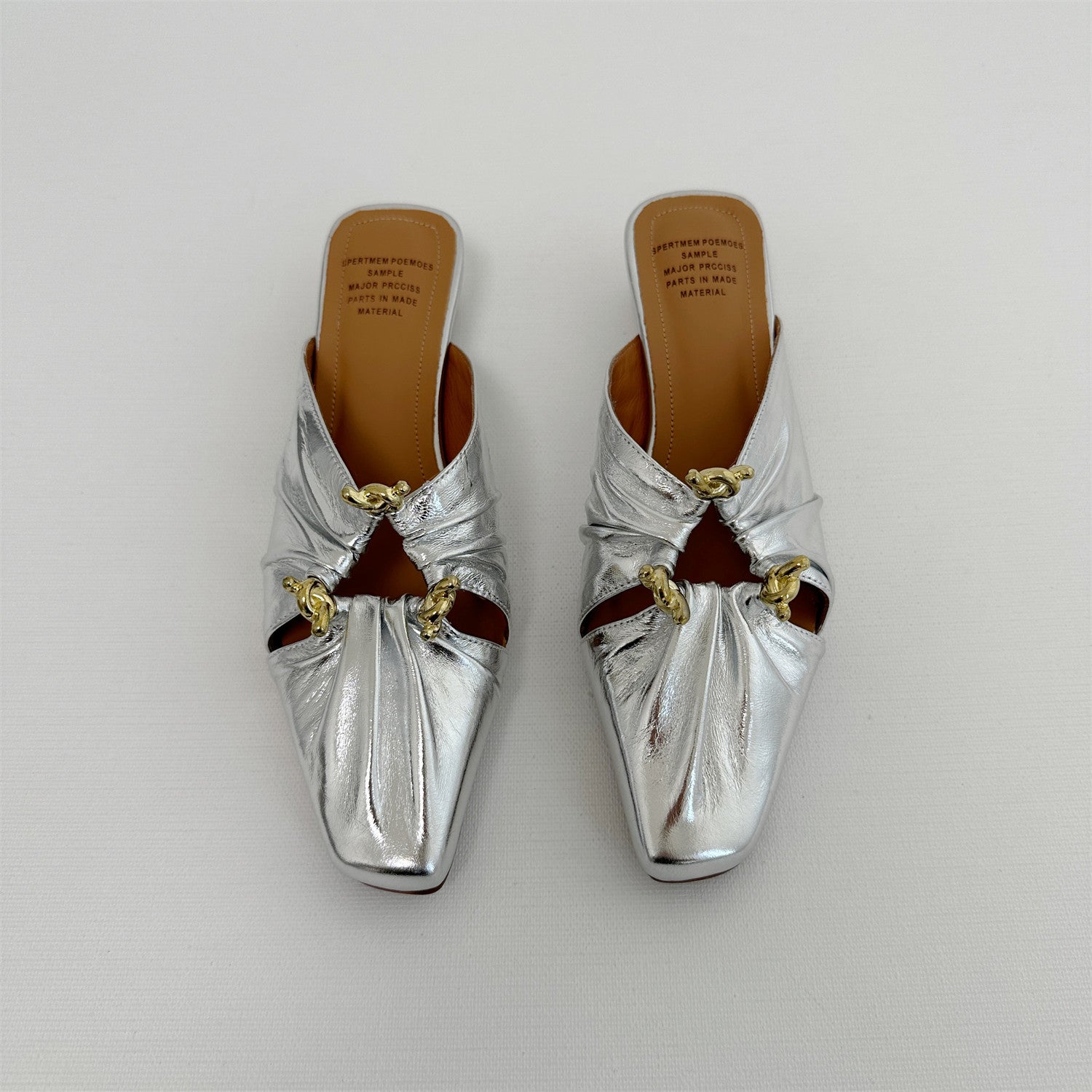White square thick heels half slippers shoe