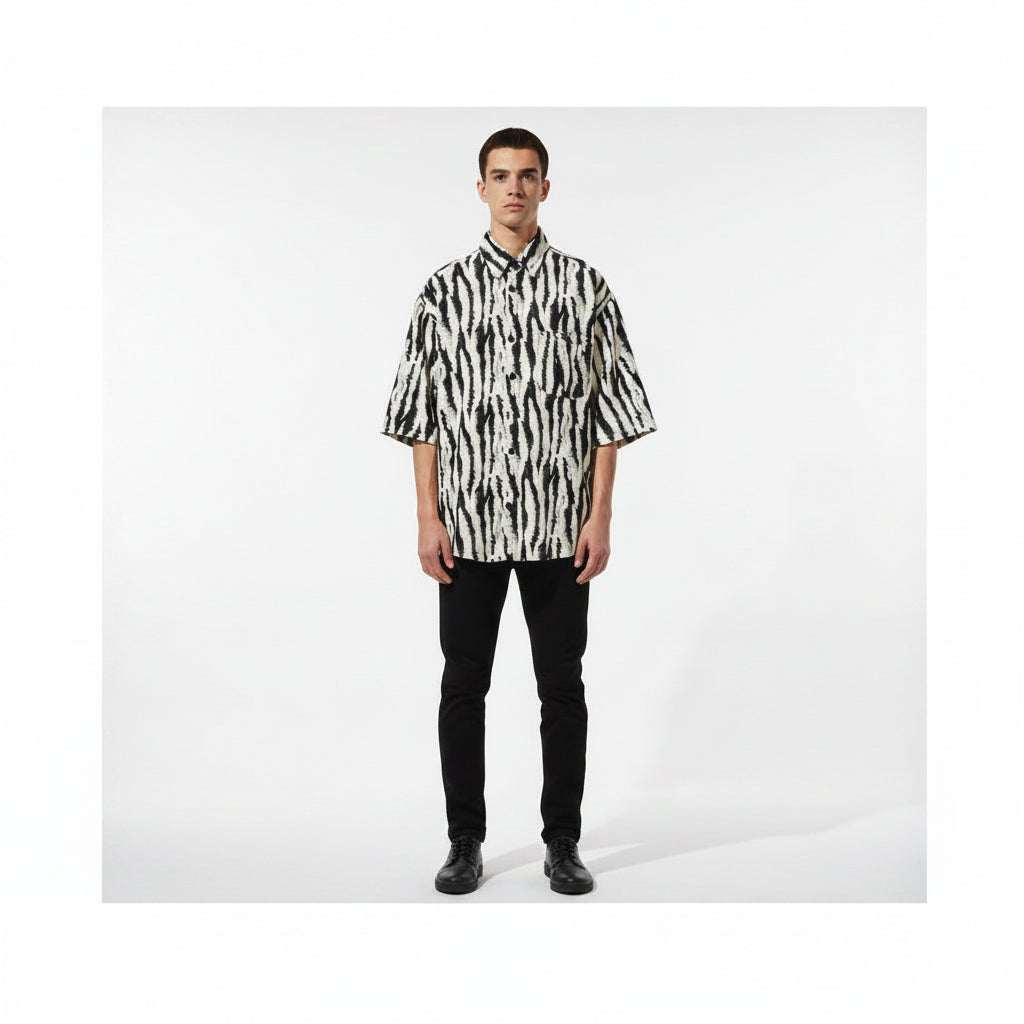 Men Cropped Sleeve Shirt