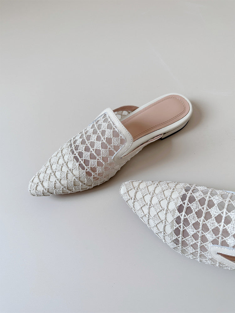 White mules heels
