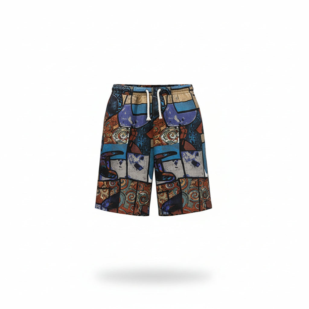 Silk beach pants summer men loose casual short pants