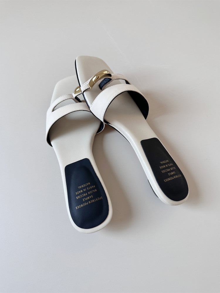 Red open toe leather low-heeled wedge women shoe