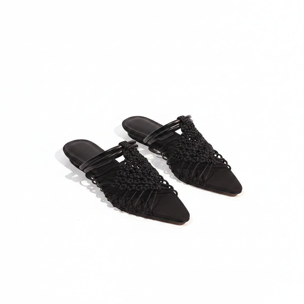 Pointed toe stiletto heel sandals women slippers