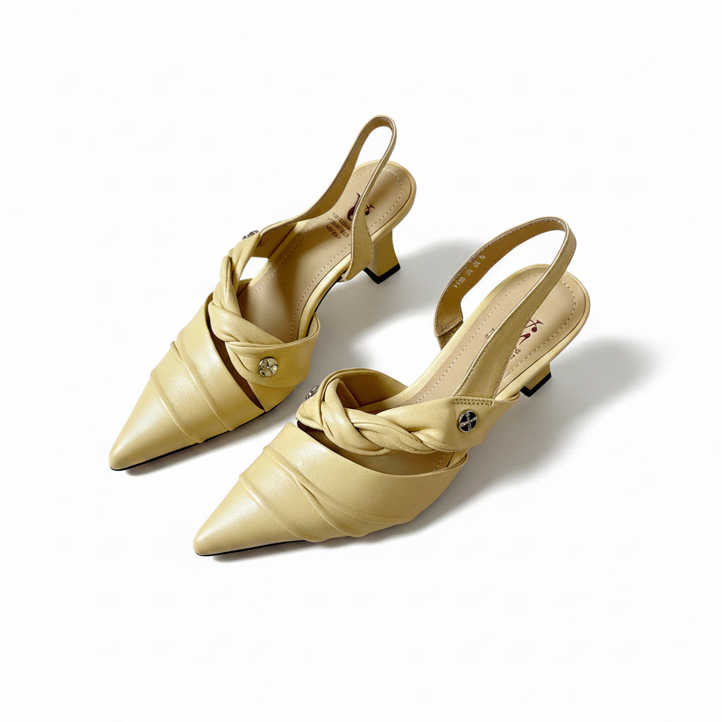 Easy white heel toe sandals women's pointed toe shoes
