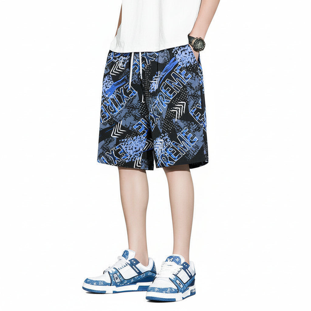 Silk beach pants summer men loose casual short pants