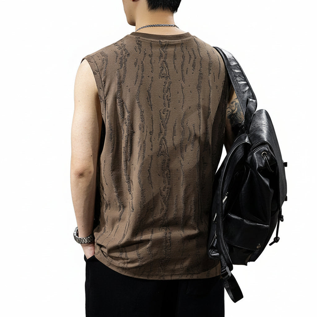 Shoulder men's summer new fashion casual sports fitness sleeveless t-shirt