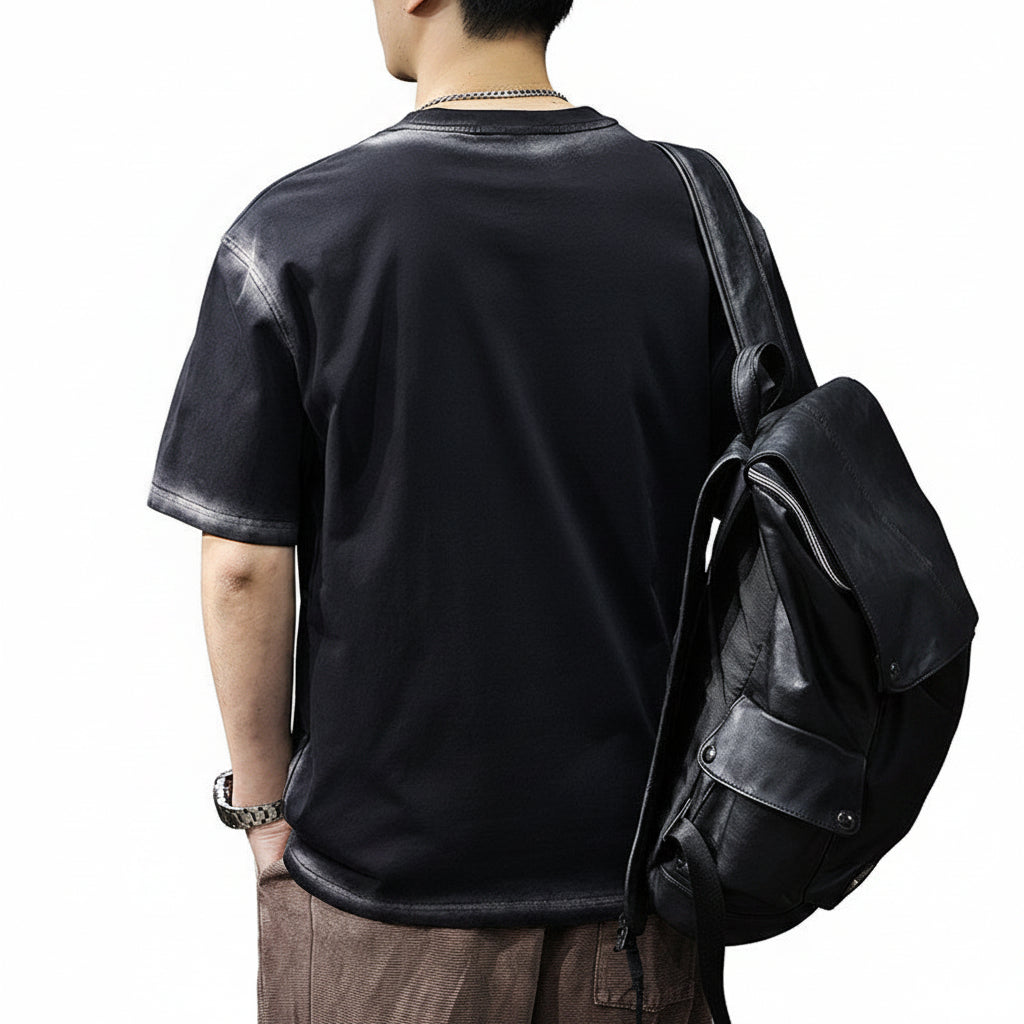 Washed unisex black t-shirt