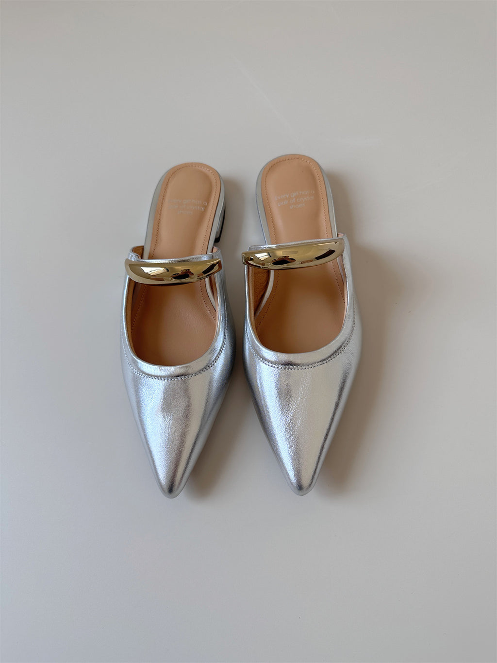 White Half slide sandals women shoes