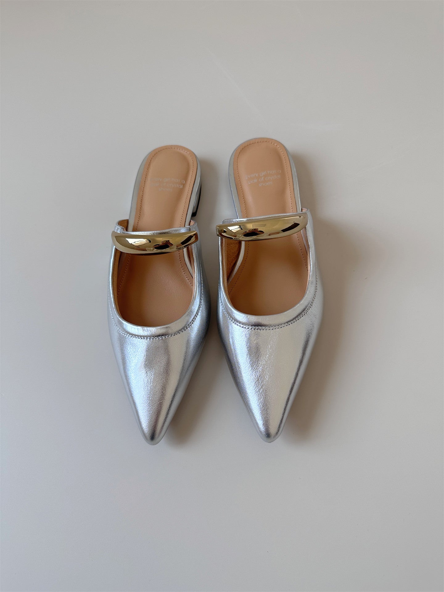 White Half slide sandals women shoes