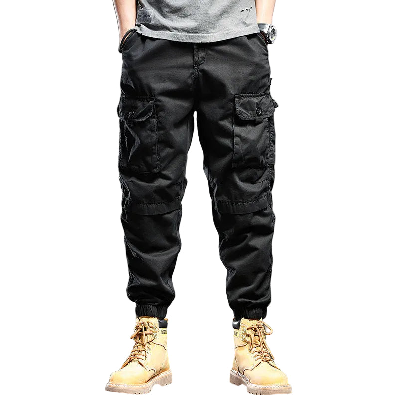 Black army green cargo pants men's trousers